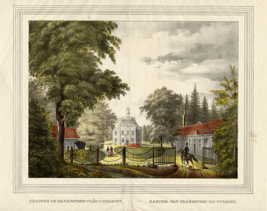 201188 Gezicht op de voorgevel en de twee aansluitende zijgevels van het kasteel Drakestein te Lage Vuursche (gemeente ...